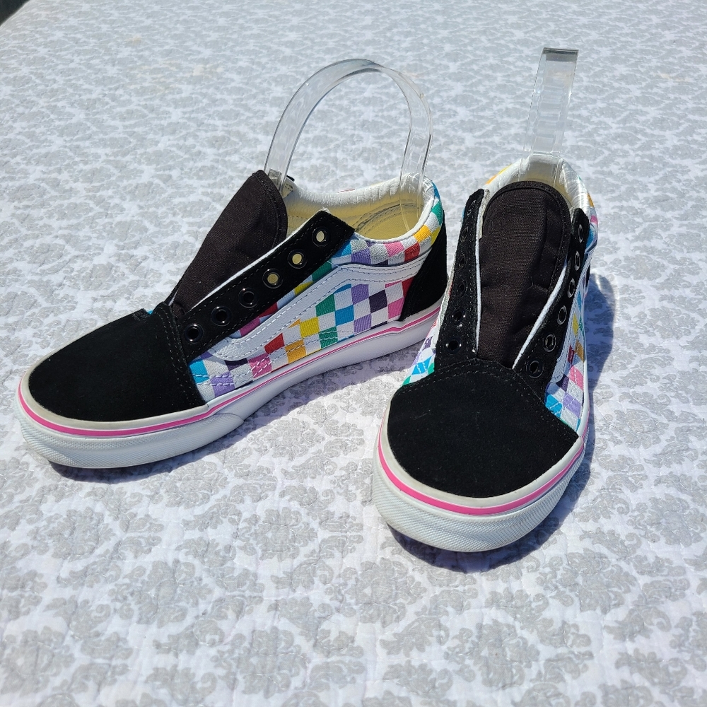 COPY - Vans Pride Multi Color Chekered Suede Lace Up Kids Sneakers Size 3